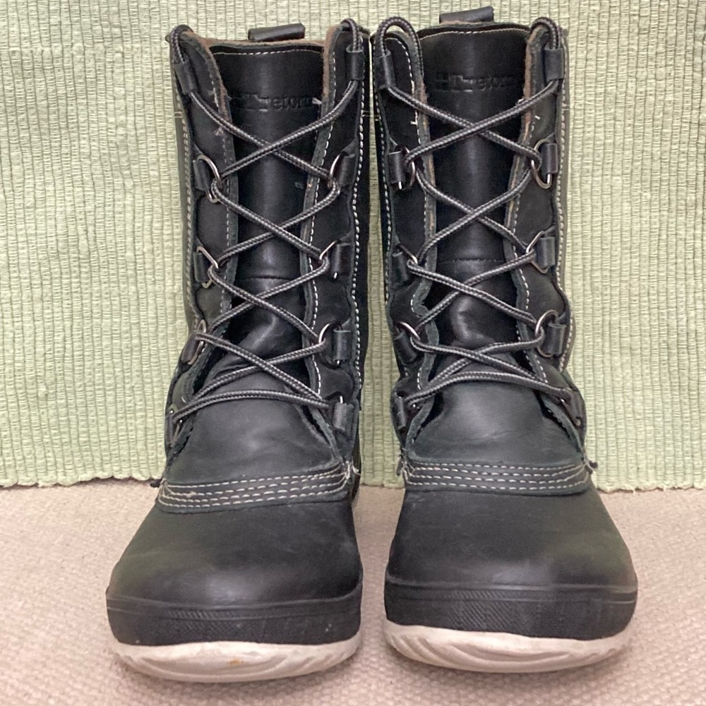 Tretorn Mens Black Aspelin Waterproof Leather/Rubber Rain Boots Size US 9 EU 42 - Picture 3 of 11